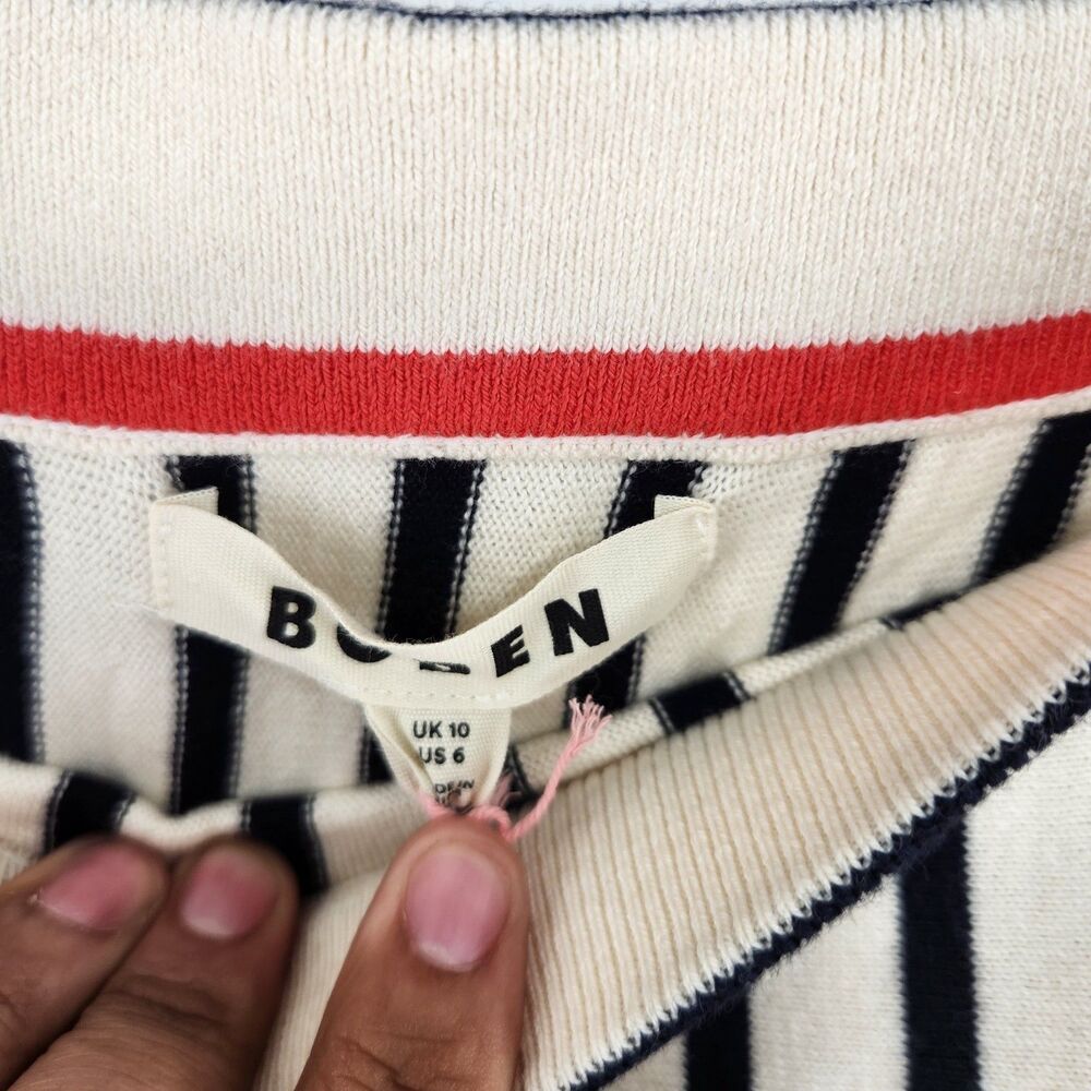 Boden US6 Ivory Stripe Liz Knitted‎ Midi Skirt NWT - Picture 5 of 8